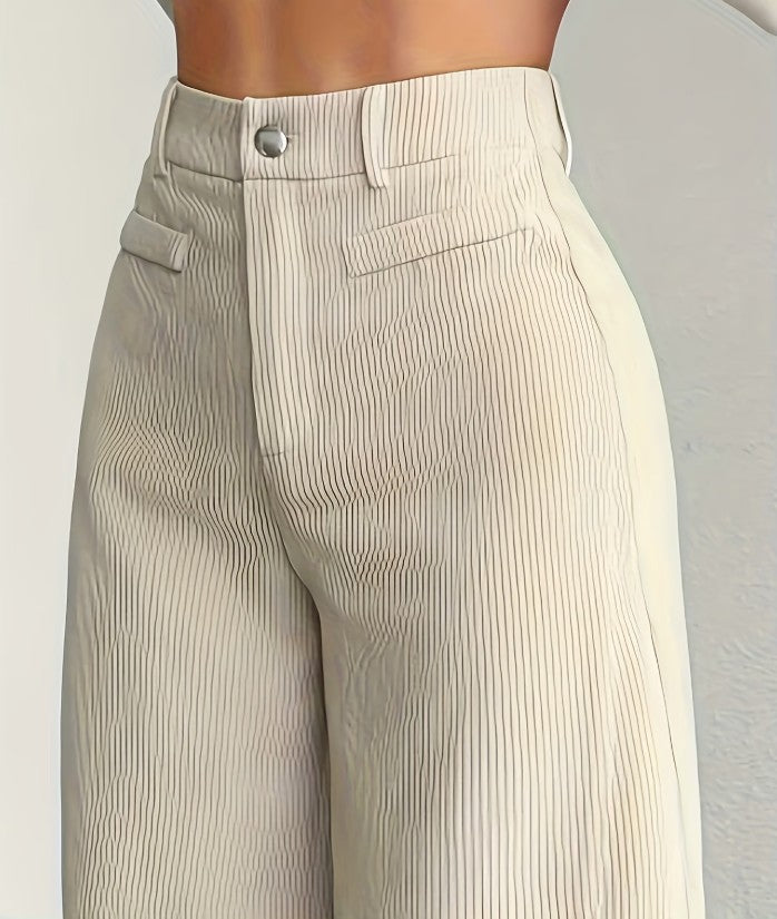 Women’s Corduroy Wide Leg Pants with High Waist and Relaxed Fit