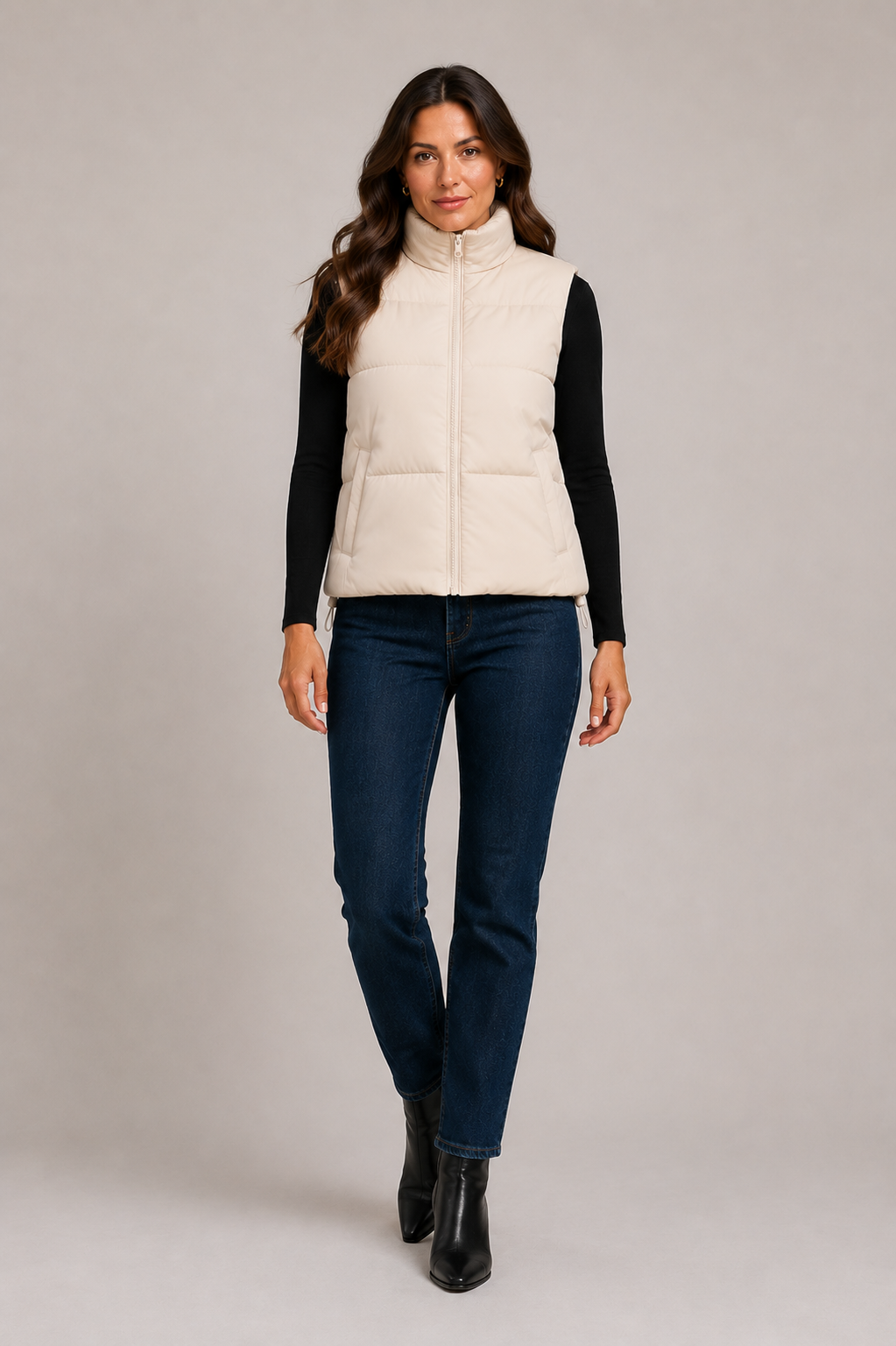 Women's Padded Gilet – Quilted Gilet with High Collar