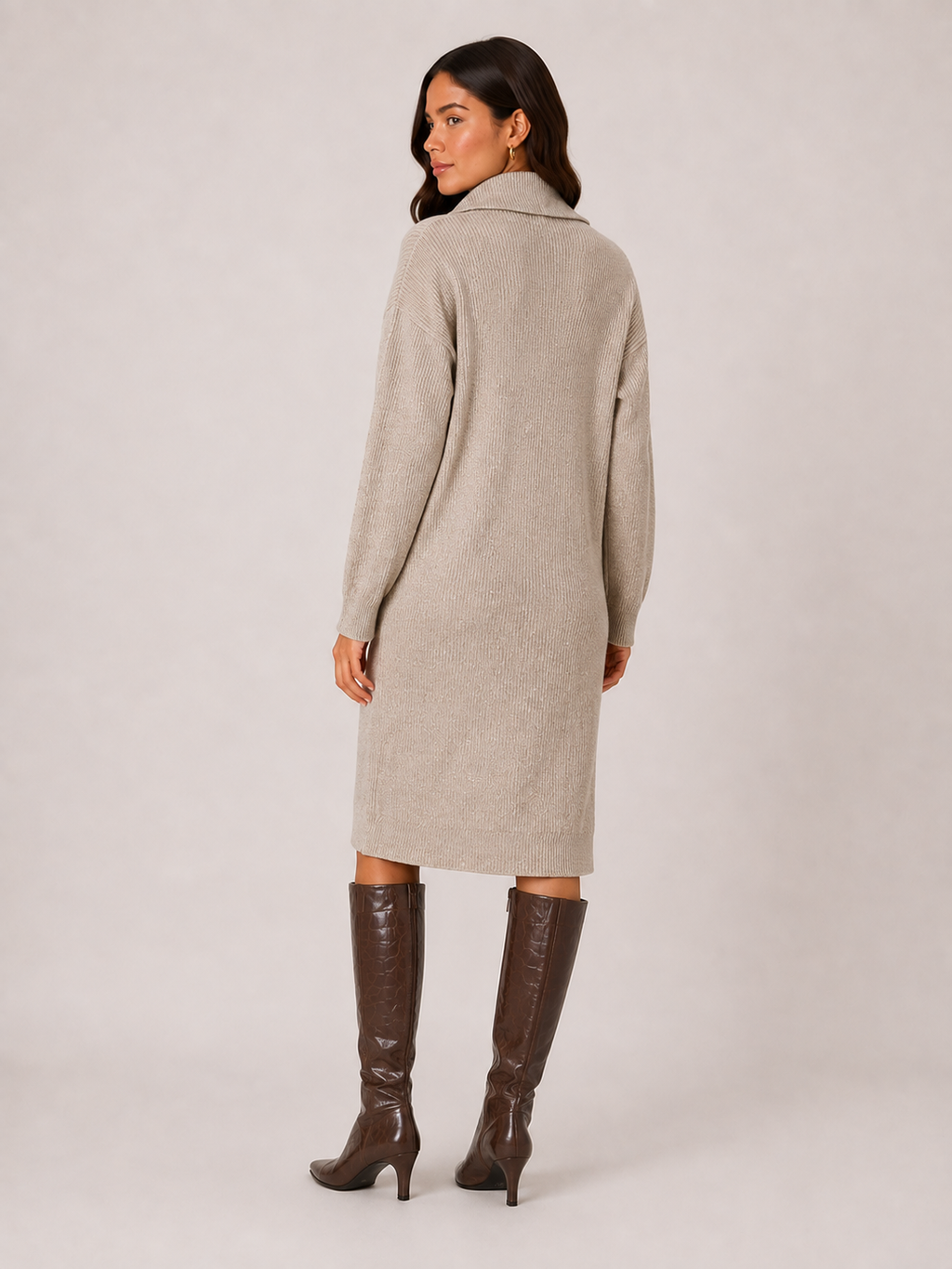 Women's Knitted Midi Jumper Dress