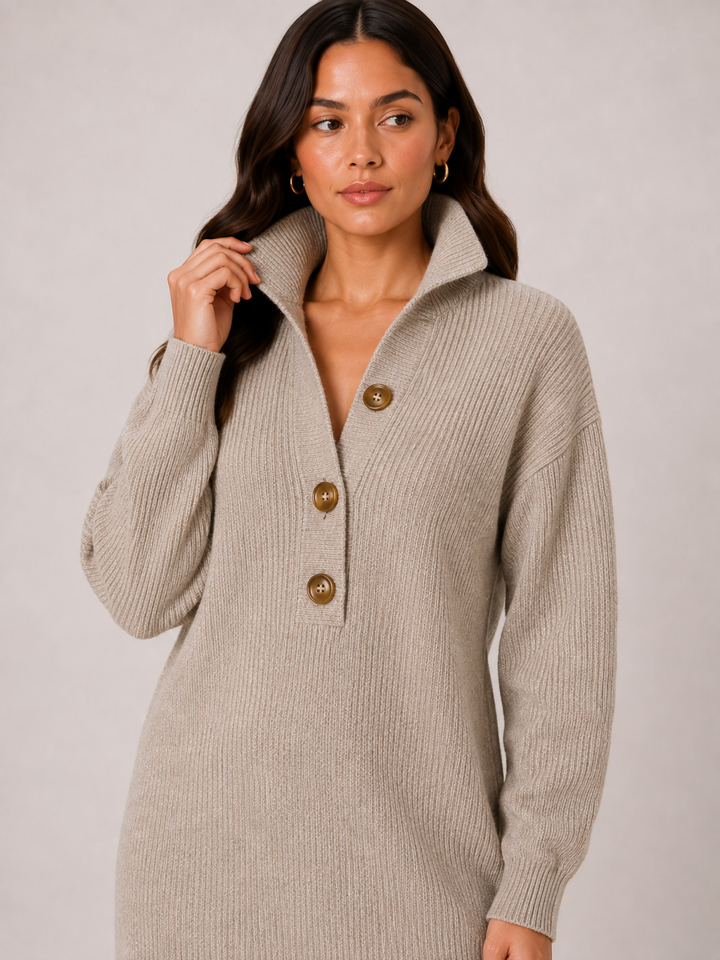 Women's Knitted Midi Jumper Dress