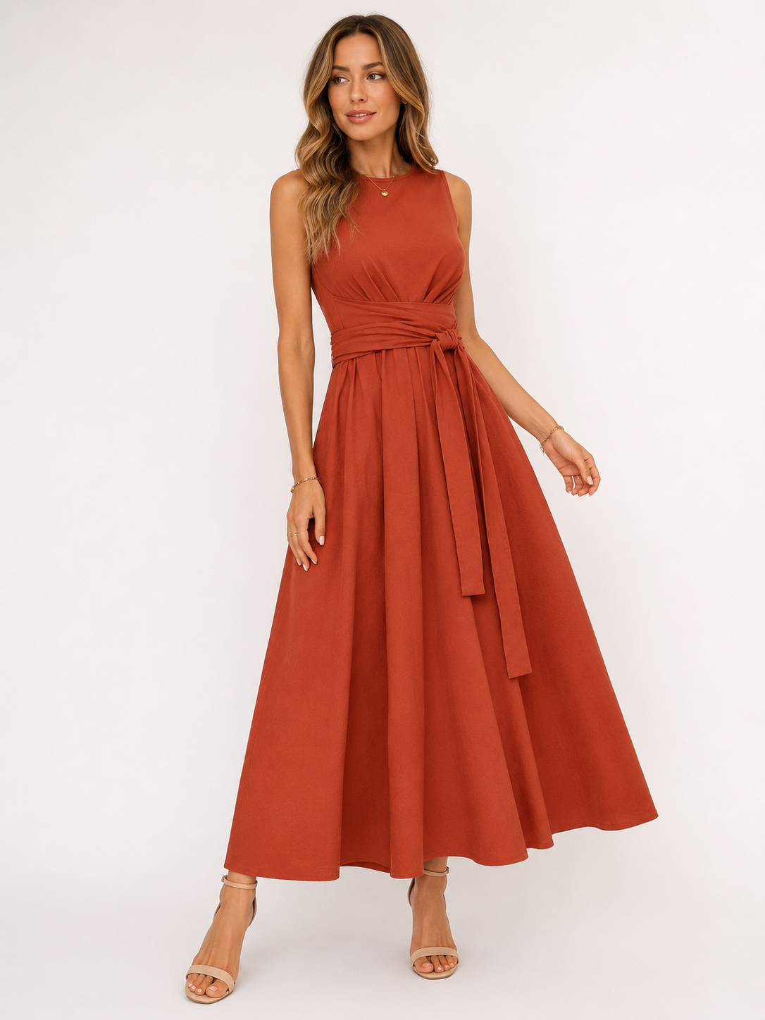 Women's Minimalist Summer Dress with Adjustable Bow Strap