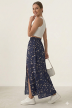 Women's Casual Floral Maxi Skirt Lightweight Summer Style