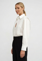 Women's Classic White Button Blouse for Business Casual