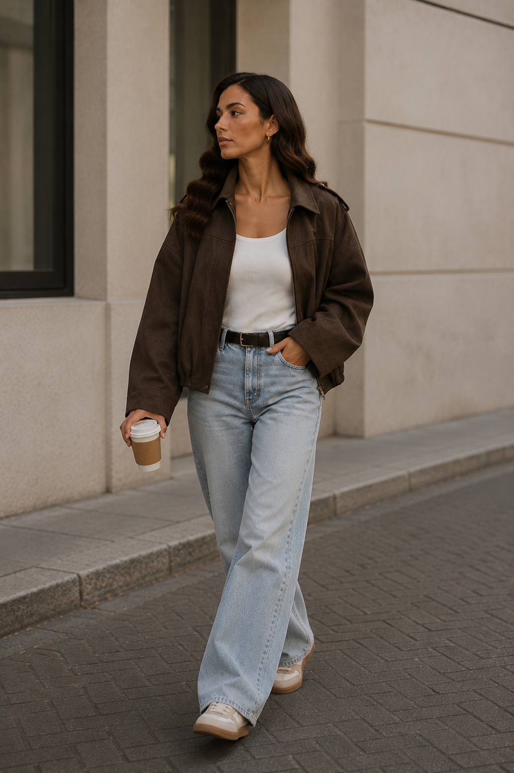 Women's Oversized Suede Bomber Jacket